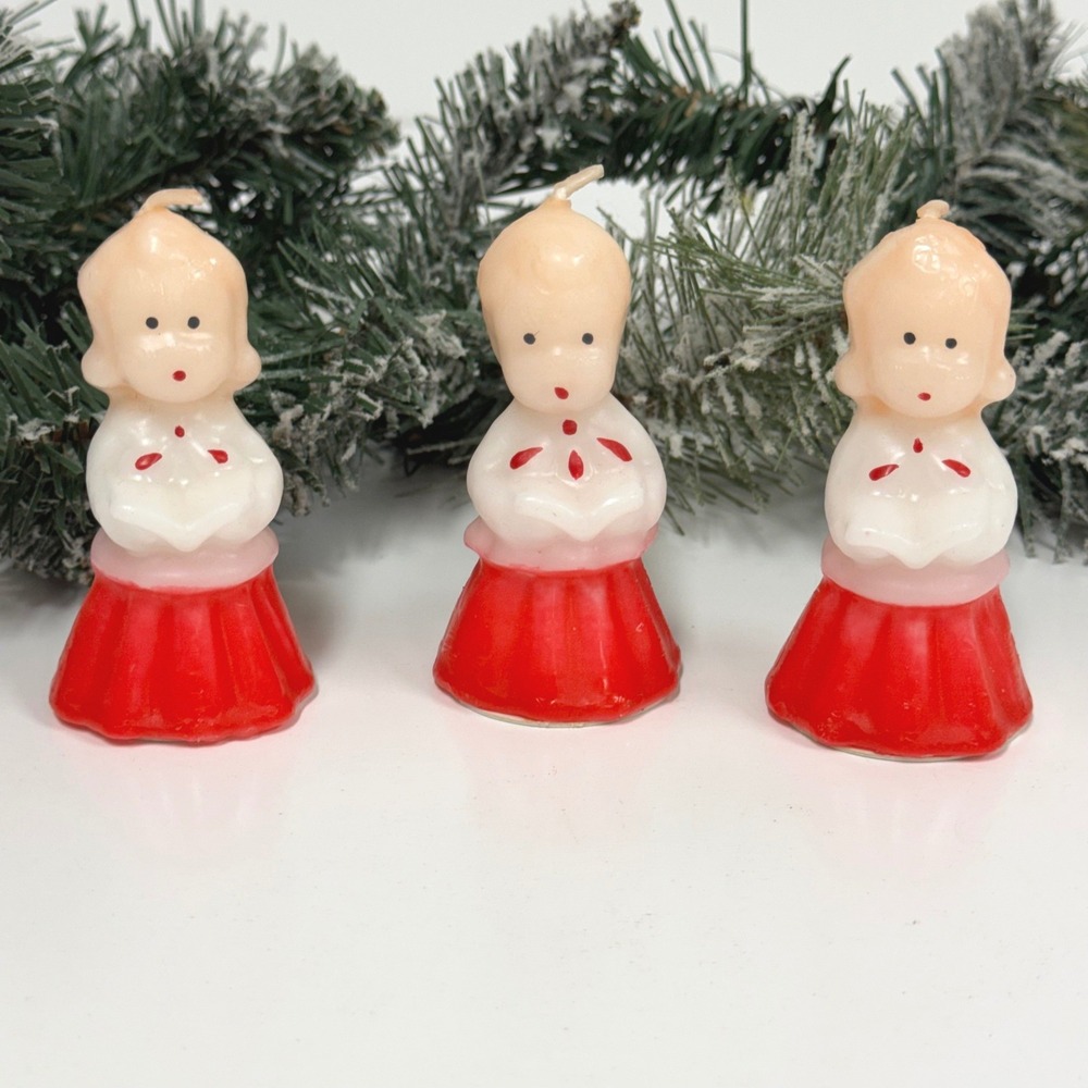 Vermont Country Store Christopher Radko Choir Boy Candles Set of 3 Red White